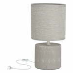 Siva namizna svetilka s tekstilnim senčnikom (višina 26 cm) Dina – Candellux Lighting