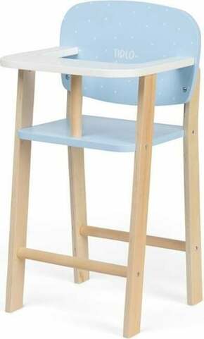 Tidlo Leseni stolček za hranjenje punčk moder