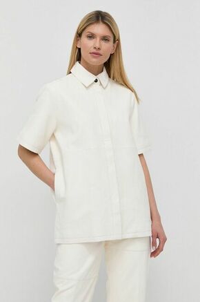 Birgitte Herskind usnjena majica - bela. Majica iz kolekcije Birgitte Herskind. Model izdelan iz naravnega usnja.