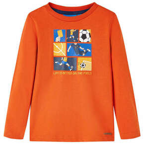 VidaXL Otroška majica z dolgimi rokavi oranžna 104