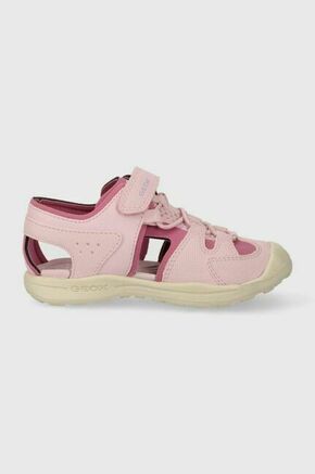 Otroški sandali Geox VANIETT roza barva - roza. Otroški sandali iz kolekcije Geox. Model je izdelan iz kombinacije sintetičnega in tekstilnega materiala. Model z mehkim
