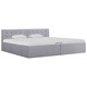 Dvižni posteljni okvir svetlo sivo blago 180x200 cm