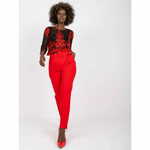 ITALY MODA Ženske hlače s pasom elegantne GIULIA rdeča DHJ-SP-12787.21X_383643 S