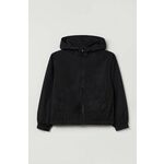 Otroška jakna OVS črna barva - črna. Otroški jakna iz kolekcije OVS. Nepodložen model, izdelan iz gladke tkanine. Lahek in udoben model, idealen za vsakodnevno nošenje.