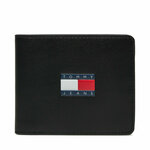 Velika moška denarnica Tommy Jeans Tjm Archive Leather Cc Wallet AM0AM12440 Črna