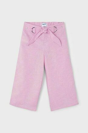 Otroške lanene hlače Mayoral vijolična barva - vijolična. Otroški hlače iz kolekcije Mayoral. Model izdelan iz enobarvnega materiala. Model iz izjemno udobne