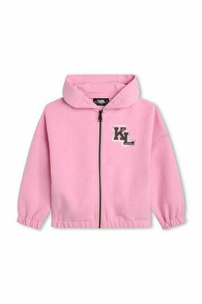 Otroški pulover Karl Lagerfeld roza barva