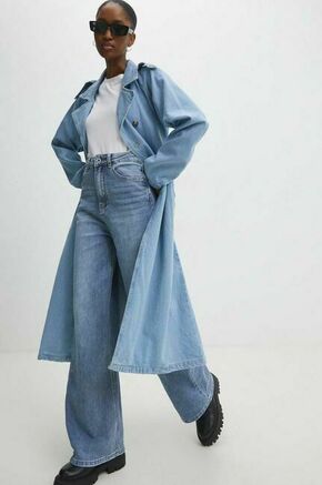 Jeans trenč Answear Lab - modra. Balonar iz kolekcije Answear Lab. Nepodložen model