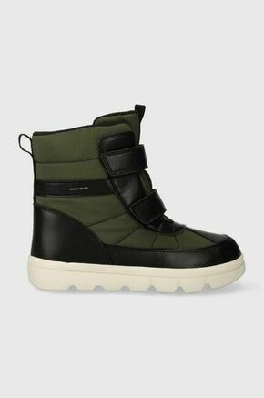 Otroški zimski škornji Geox J36LFB 0FU54 J WILLABOOM B AB zelena barva - zelena. Zimski čevlji iz kolekcije Geox. Podloženi model izdelan iz kombinacije sintetičnega in tekstilnega materiala.