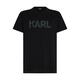Bombažna kratka majica Karl Lagerfeld moški, črna barva - črna. Kratka majica iz kolekcije Karl Lagerfeld, izdelana iz tanke, elastične pletenine. Model iz zračne bombažne tkanine.
