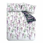 Belo in vijolično posteljno perilo za zakonsko posteljo 200x200 cm Wisteria - Catherine Lansfield