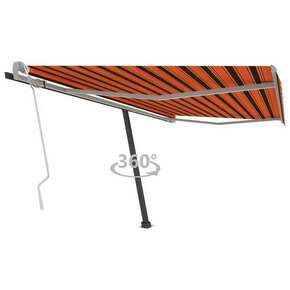VidaXL Prostostoječa ročno zložljiva tenda 450x350 cm oranžna/rjava