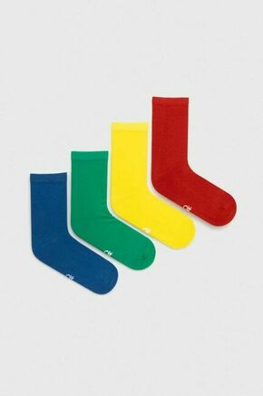 Otroške nogavice United Colors of Benetton 4-pack - pisana. Otroški Visoke nogavice iz kolekcije United Colors of Benetton. Model izdelan iz elastičnega