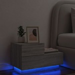 vidaXL Nočna omarica z LED lučkami siva sonoma 70x36x40,5 cm