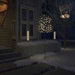 vidaXL Božično drevesce z 220 LED lučkami beli češnjevi cvetovi 220 cm