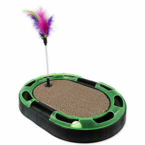 WEBHIDDENBRAND MAGIC CAT praskalnik z žogo in vzmetjo s perjem - črn - 40 cm