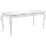 VIDAXL Jedilna miza 179x89x81 cm visok sijaj bele barve