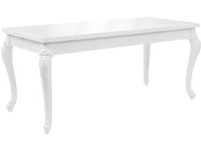 VIDAXL Jedilna miza 179x89x81 cm visok sijaj bele barve