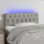 Greatstore LED posteljno vzglavje svetlo sivo 90x7x78/88 cm blago