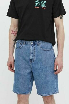 Jeans kratke hlače Quiksilver moški - modra. Kratke hlače iz kolekcije Quiksilver. Model izdelan iz jeansa. Model iz togega materiala