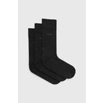 Nogavice BOSS 3-pack moške, črna barva, 50469839 - siva. Visoke nogavice iz kolekcije BOSS. Model izdelan iz elastičnega materiala. V kompletu je šest parov.