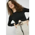 Majica z dolgimi rokavi Hollister Co. ženski, črna barva - črna. Majica z dolgimi rokavi iz kolekcije Hollister Co. Model izdelan iz tanke, elastične pletenine.