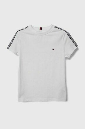 Otroška kratka majica Tommy Hilfiger bela barva - bela. Otroške lahkotna kratka majica iz kolekcije Tommy Hilfiger