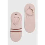 Nogavice Tommy Hilfiger 2-pack ženski, roza barva - roza. Kratke nogavice iz kolekcije Tommy Hilfiger. Model izdelan iz elastičnega, vzorčastega materiala. V kompletu sta dva para.