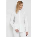 Bombažna srajca Polo Ralph Lauren ženska, bela barva - bela. Srajca iz kolekcije Polo Ralph Lauren. Model izdelan iz bombažne tkanine.