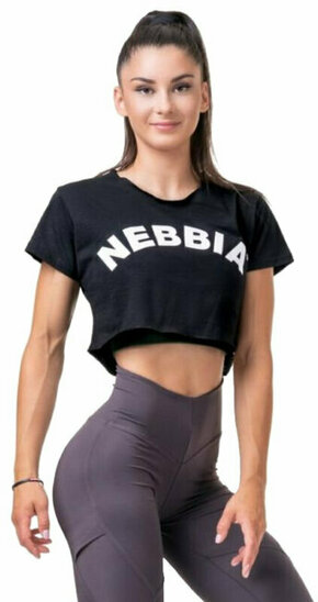 Nebbia Loose Fit Sporty Crop Top Black M Fitnes majica