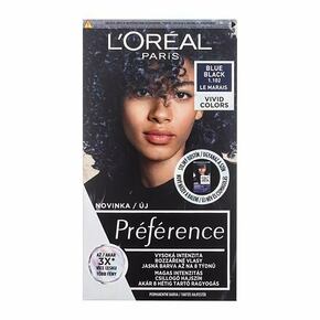 L'Oréal Paris Préférence Vivid Colors barva za lase za barvane lase za vse vrste las 60 ml odtenek 1