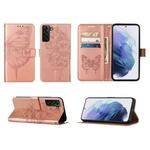 Preklopna torbica (WLGO-Butterfly) za Samsung Galaxy S23+, roza-zlata