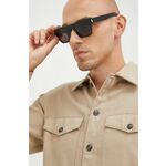 Sončna očala Saint Laurent moški, črna barva - črna. Sončna očala iz kolekcije Saint Laurent. Model s enobarvnimi stekli in okvirji iz plastike. Ima filter UV 400.
