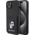 Ovitek Karl Lagerfeld KLHCP15SSAPKCNPK iPhone 15 6.1" black hardcase Saffiano Cardslot Karl&Choupette Metal Pin (KLHCP15SSAPKCNPK)