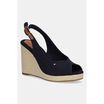 Sandali Tommy Hilfiger FLAG HIGH WEDGE ESPAD SLINGBACK mornarsko modra FW0FW08597