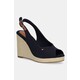 Sandali Tommy Hilfiger FLAG HIGH WEDGE ESPAD SLINGBACK mornarsko modra FW0FW08597