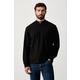 BOSS Green majica z dolgimi rokavi moška bombažna z elastanom Tee Collar Long črna 50576916