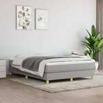 shumee Box spring postelja z vzmetnico svetlo siva 140x200 cm blago