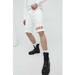 Bombažne kratke hlače HUGO bela barva - bela. Kratke hlače iz kolekcije HUGO. Model izdelan iz prožnega materiala, ki zagotavlja udobje in svobodo gibanja. Model iz izjemno udobne bombažne tkanine, ki je zračna.