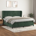 Box spring postelja z vzmetnico temno zelena 200x200 cm žamet - vidaXL - Zelena - 96,23 - 200 x 200 cm - vidaXL