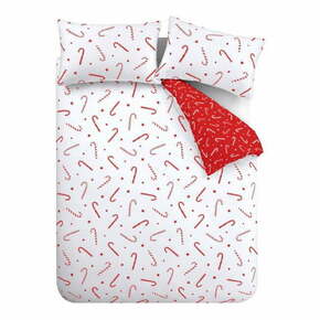 Rdeča/bela posteljnina iz mikropliša 135x200 cm Candy Cane – Catherine Lansfield