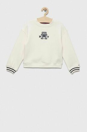 Otroški pulover Tommy Hilfiger bela barva - bela. Otroški pulover iz kolekcije Tommy Hilfiger
