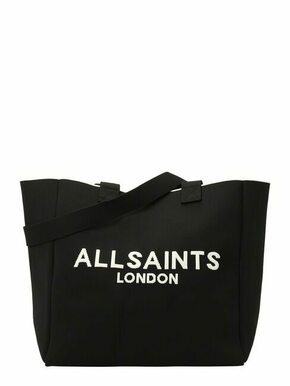 Torba AllSaints IZZY črna barva - črna. Velika nakupovalna torbica iz kolekcije AllSaints. Model brez zapenjanja