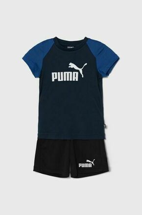 Otroški komplet Puma Short Polyester Set B mornarsko modra barva - mornarsko modra. Otroški komplet iz kolekcije Puma