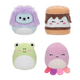 SQUISHMALLOWS Micromallows 4Pack - Žaba, Hobotnica, Lev, S'more