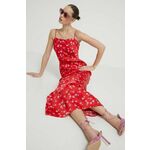 Obleka Rotate rdeča barva - rdeča. Casual obleka iz kolekcije Rotate. Model izdelan iz vzorčaste tkanine. Model iz mehke in zračne tkanine je idealen za toplejše letne čase.
