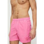 Kopalne kratke hlače Calvin Klein roza barva - roza. Kopalne kratke hlače iz kolekcije Calvin Klein. Model izdelan iz enobarvnega materiala. Izjemno zračen, udoben material.