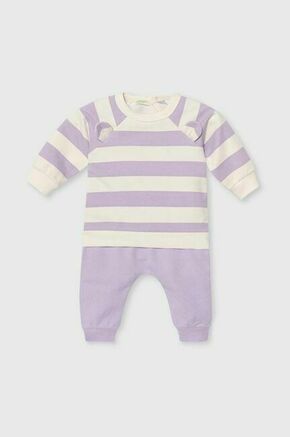 Trenirka za dojenčka United Colors of Benetton vijolična barva - vijolična. Komplet za dojenčka iz kolekcije United Colors of Benetton. Model izdelan iz udobne pletenine.