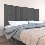 vidaXL Stensko posteljno vzglavje sivo 204x3x90 cm trdna borovina