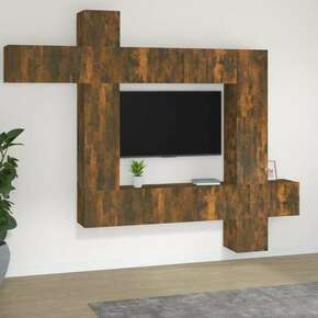 VidaXL Komplet TV omaric 9-delni dimljen hrast inženirski les